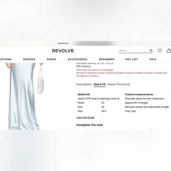 Revolve Whimsical Sky Blue Maxi Dress SzL,silk/satin Like,heavy Fancy Gown,Alani - Picture 11 of 11